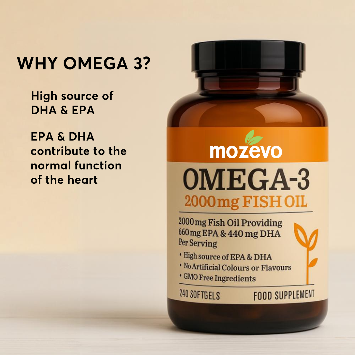 Mozevo® Omega 3 2000mg Pure Fish Oil